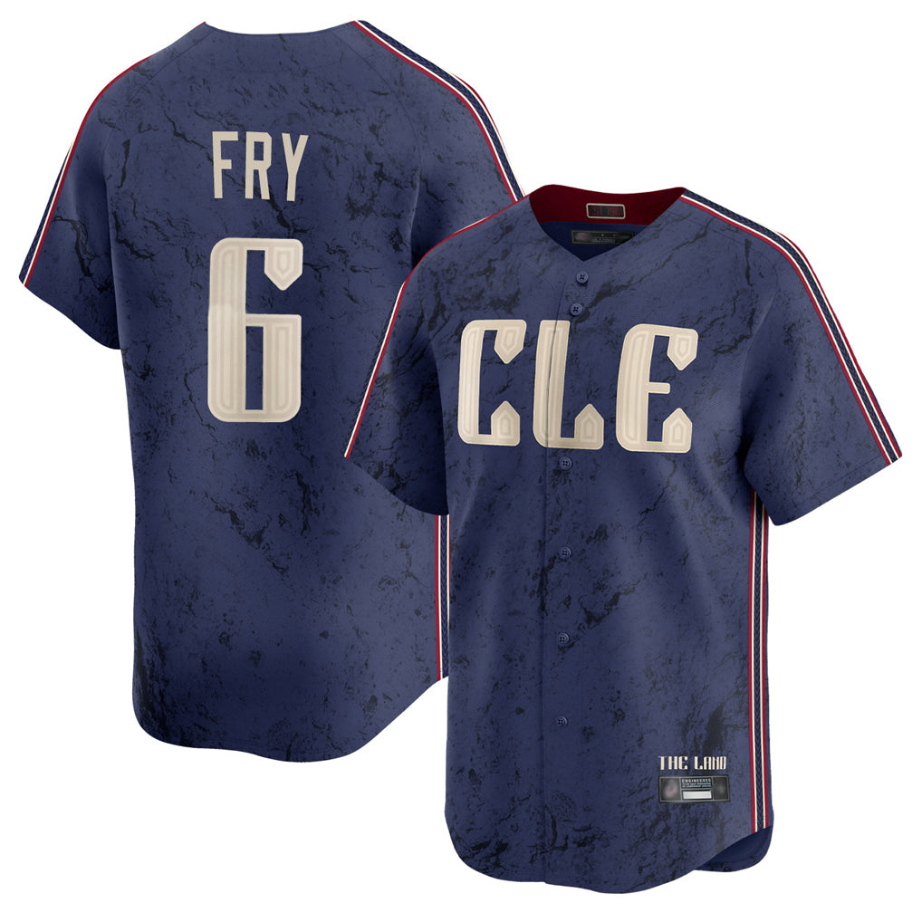harde C.Guardians #6 David Fry Player Navy City Connect Limited Home Stitched Jerseys