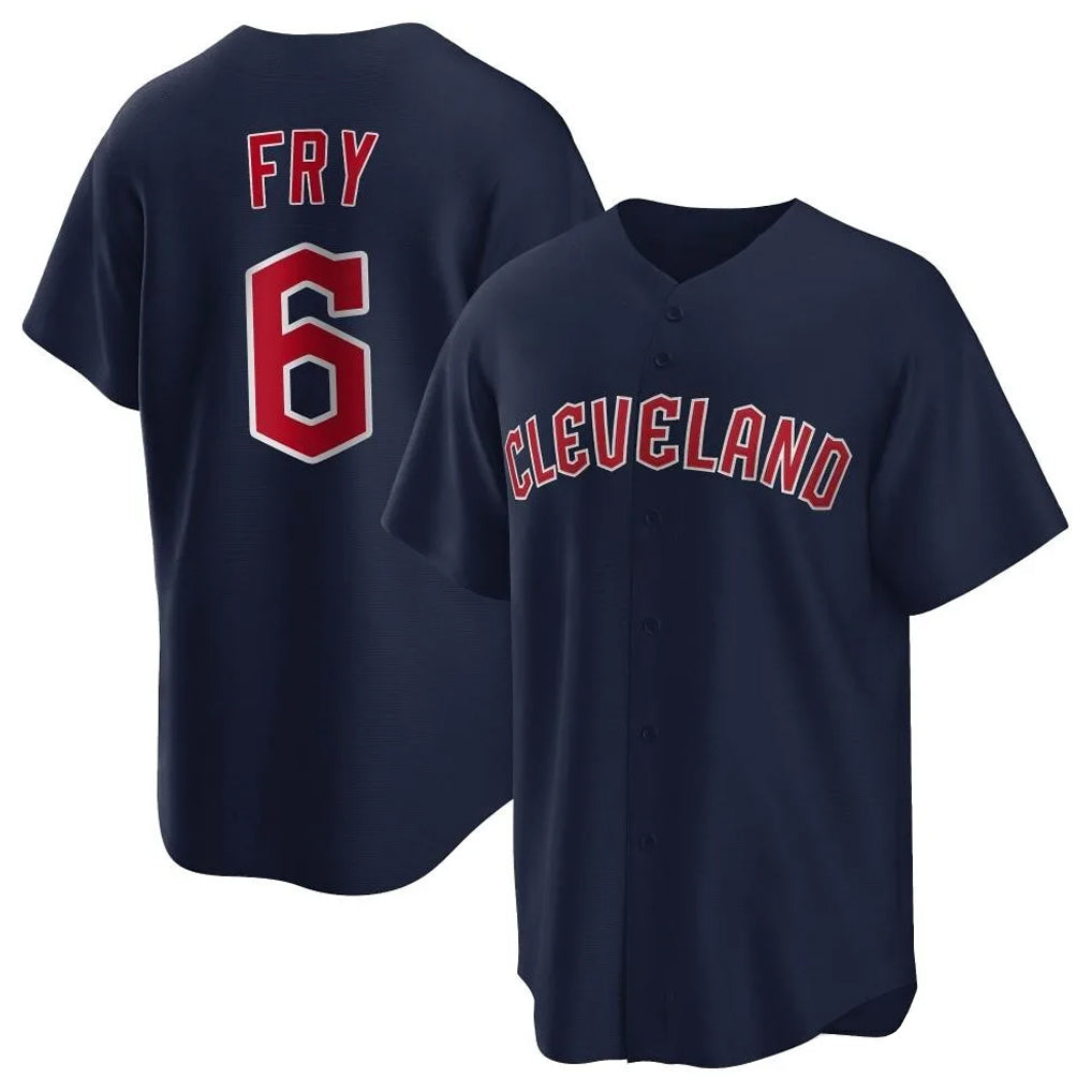 harde C.Guardians #6 David Fry Player Navy Game Home Stitched Jerseys