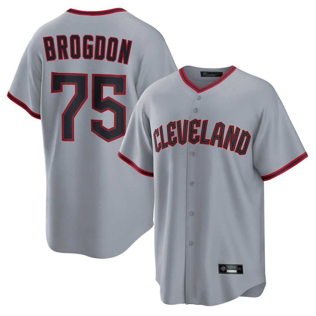 harde C.Guardians #75 Connor Brogdon Player Gray Home Game Stitched Jerseys