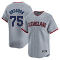 harde C.Guardians #75 Connor Brogdon Player Gray Road Limited Home Game Stitched Jerseys