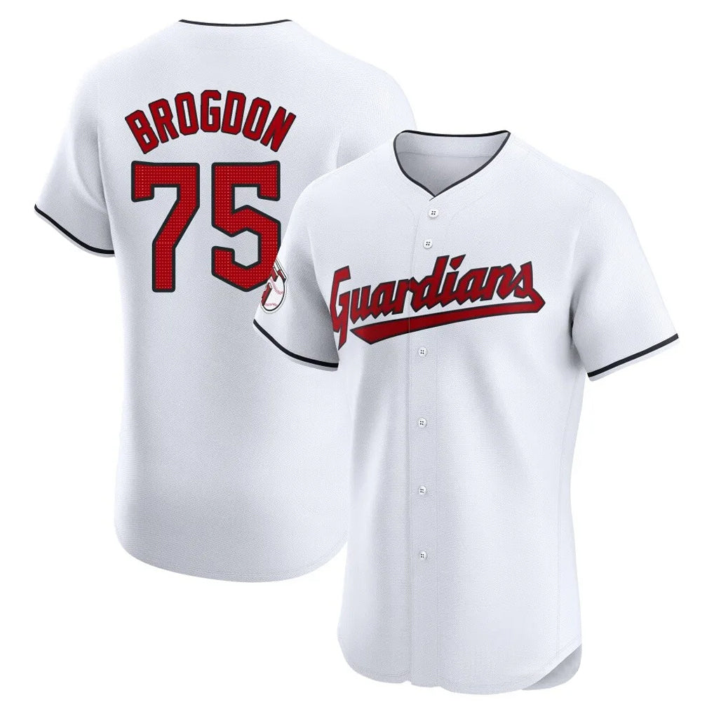 harde C.Guardians #75 Connor Brogdon Player White Limited Elite Home Stitched Jerseys