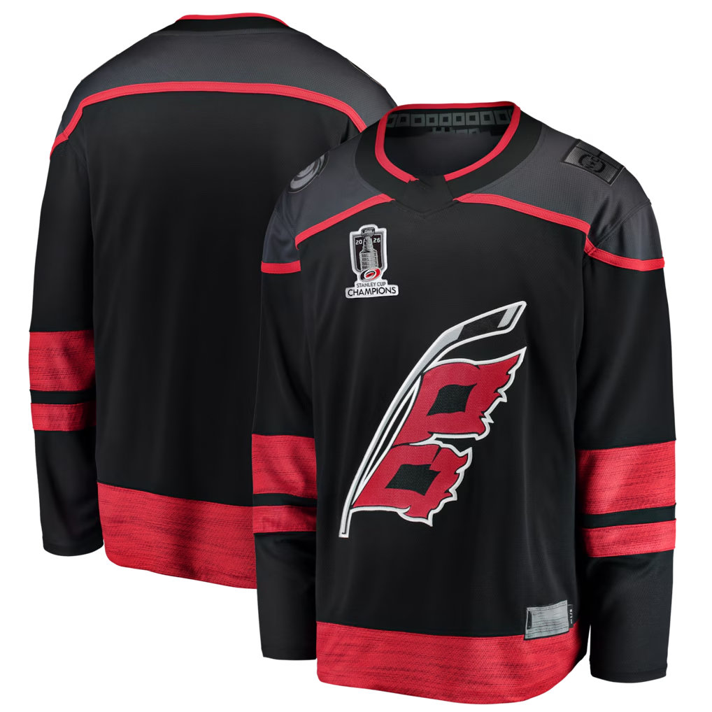 harde C.Hurricanes Black 2026 Stanley Cup Champions Home Breakaway Stitched Jerseys