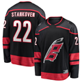 harde C.Hurricanes #22 Logan Stankoven Black Home Breakaway Stitched Jerseys