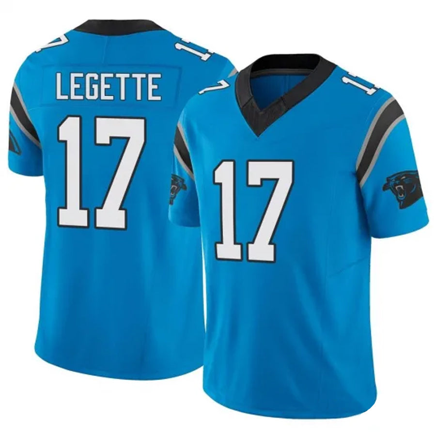 harde C.Panthers #17 Xavier Legette Player Blue Vapor F.U.S.E. Limited Stitched Jerseys