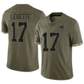 harde C.Panthers #17 Xavier Legette Player Salute To Service Olive Stitched Jerseys