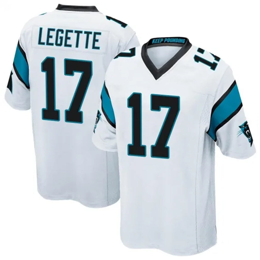 harde C.Panthers #17 Xavier Legette Player White Home Game Stitched Jerseys