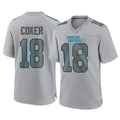 harde C.Panthers #18 Jalen Coker Player Gray Atmosphere Fashion Game Stitched Jerseys