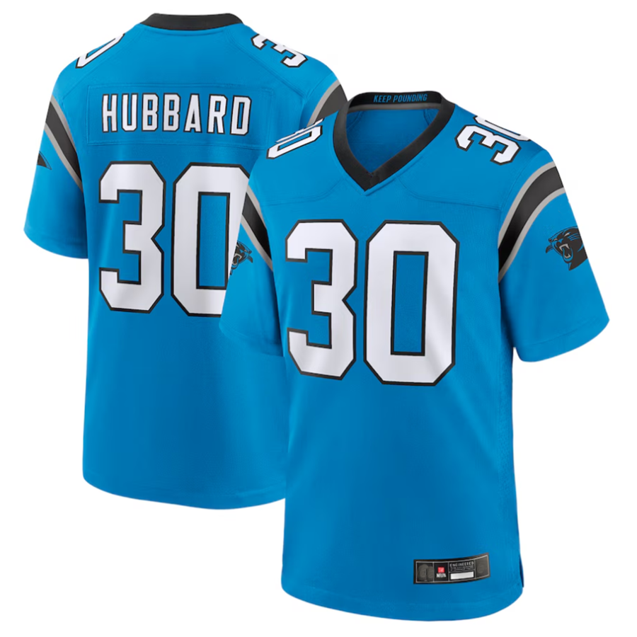 harde C.Panthers #30 Chuba Hubbard Player Blue Game Stitched Jerseys