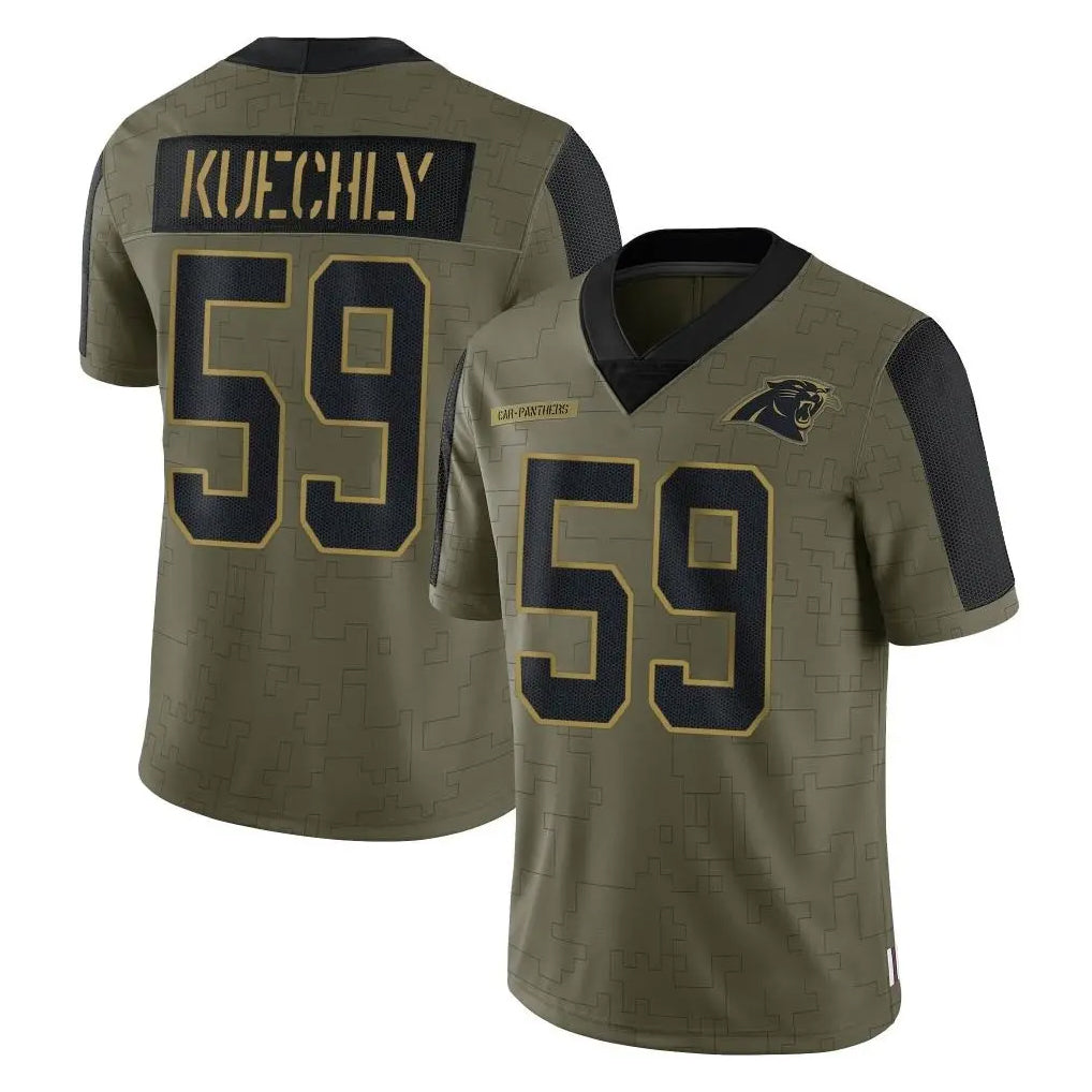 harde C.Panthers #59 Luke Kuechly Player Olive Salute to Service Limited Game Stitched Jerseys
