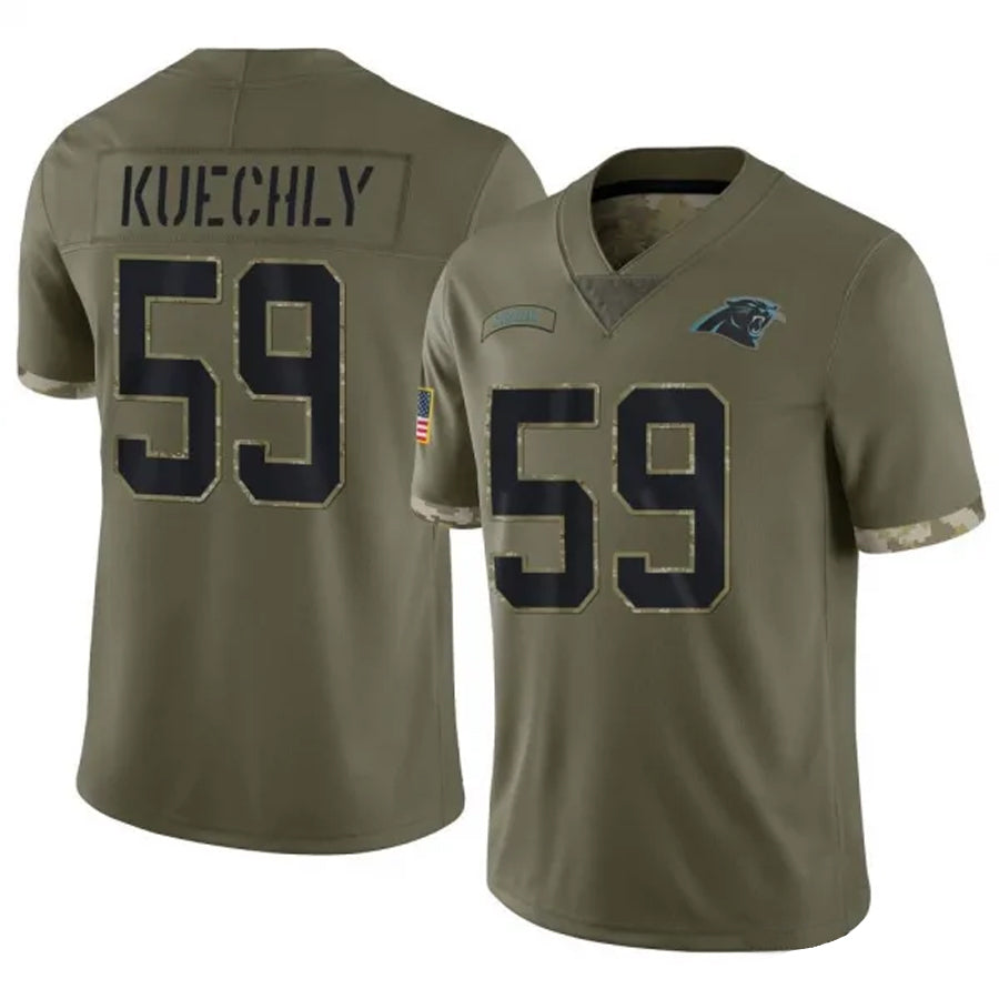 harde C.Panthers #59 Luke Kuechly Player Salute To Service Olive Stitched Jerseys