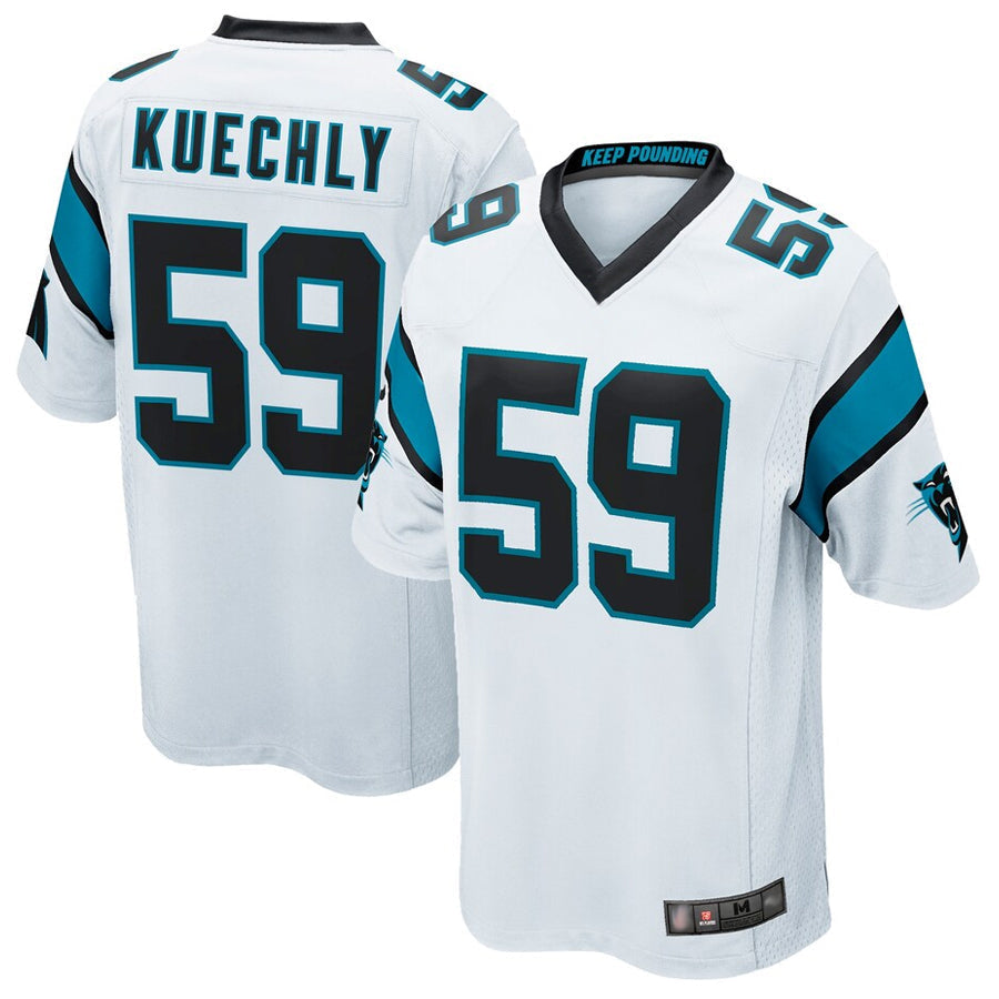 harde C.Panthers #59 Luke Kuechly Player White Home Game Stitched Jerseys