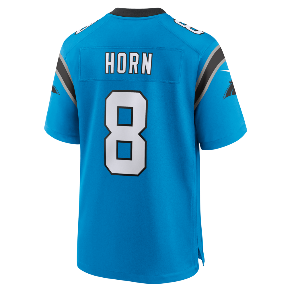 harde C.Panthers #8 Jaycee Horn Blue Alternate Game Stitched Jerseys