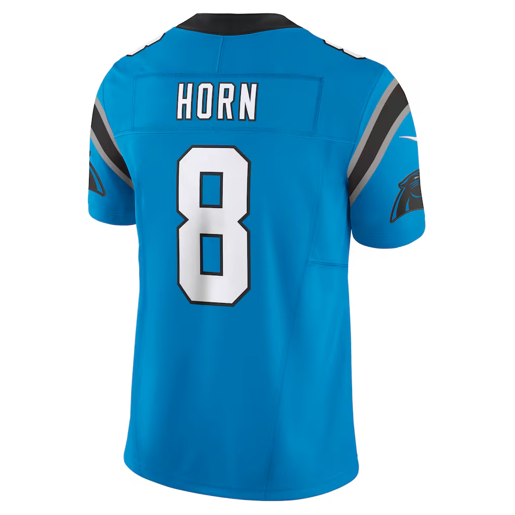 harde C.Panthers #8 Jaycee Horn Blue Vapor F.U.S.E. Limited Stitched Jerseys
