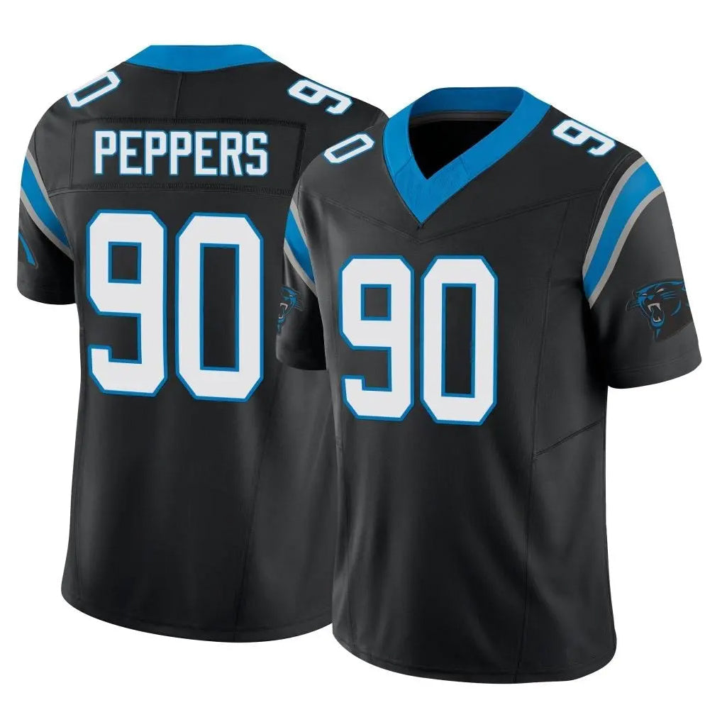 harde C.Panthers #90 Julius Peppers Player Black Vapor F.U.S.E. Limited Home Game Stitched Jerseys