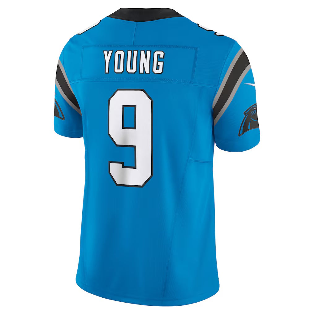 harde C.Panthers #9 Bryce Young Blue Vapor F.U.S.E. Limited Stitched Jerseys
