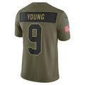 harde C.Panthers #9 Bryce Young Olive 2025 Salute to Service Limited Stitched Jerseys