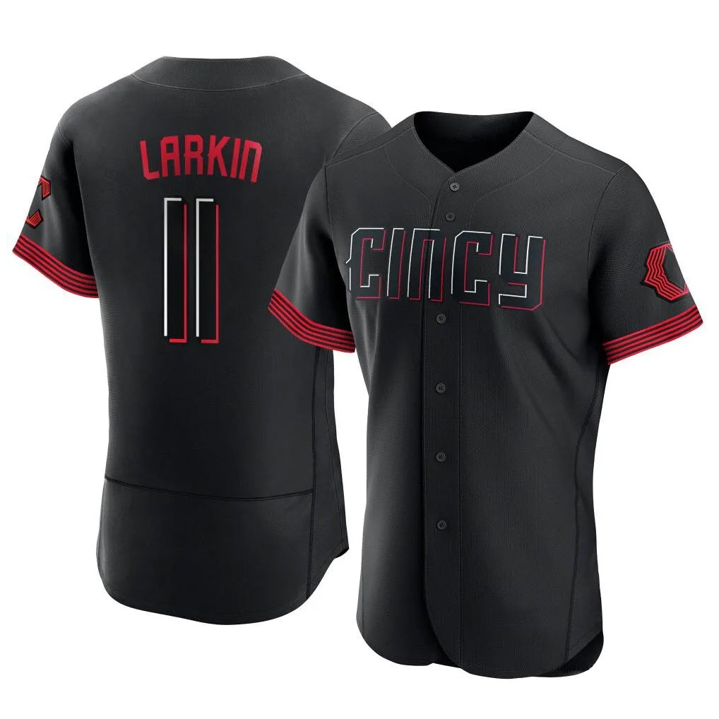 harde C.Reds #11 Barry Larkin Player Black City Connect Limited Elite Home Stitched Jerseys