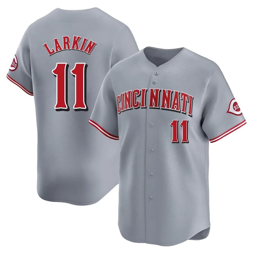harde C.Reds #11 Barry Larkin Player Gray Home Limited Stitched Jerseys