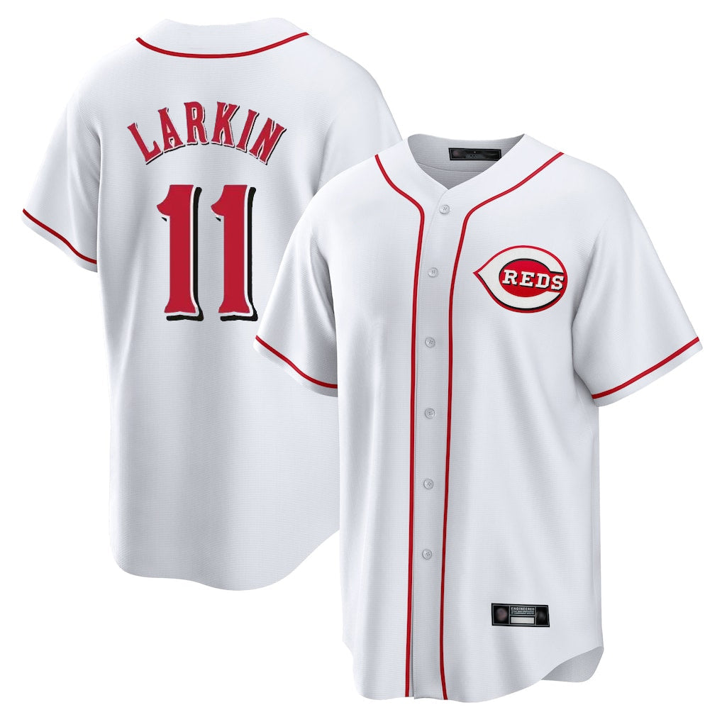 harde C.Reds #11 Barry Larkin Player White Game Home Stitched Jerseys