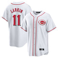 harde C.Reds #11 Barry Larkin Player White Game Home Stitched Jerseys