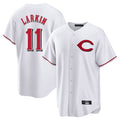 harde C.Reds #11 Barry Larkin Player White Home Game Stitched Jerseys