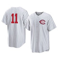 harde C.Reds #11 Barry Larkin Player White Stripe Field of Dreams Game Home Stitched Jerseys