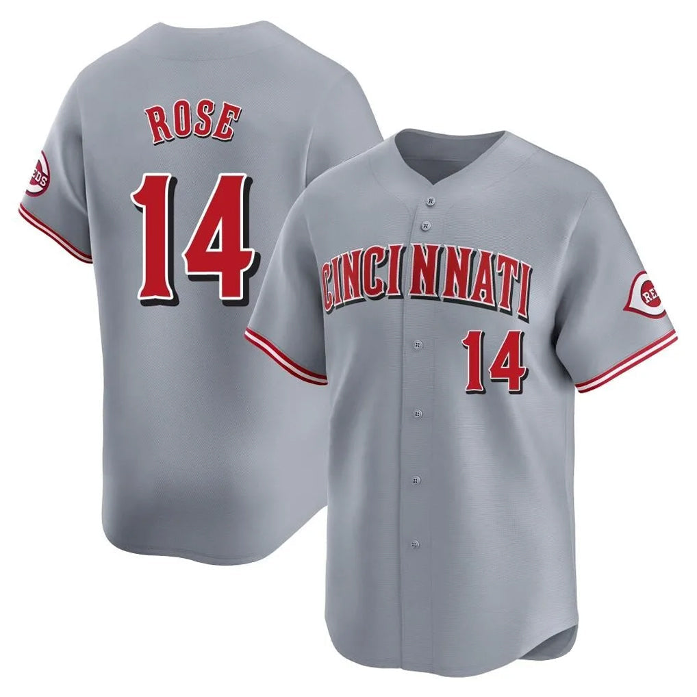 harde C.Reds #14 Pete Rose Player Gray Home Limited Stitched Jerseys
