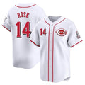 harde C.Reds #14 Pete Rose Player White Home Limited Stitched Jerseys