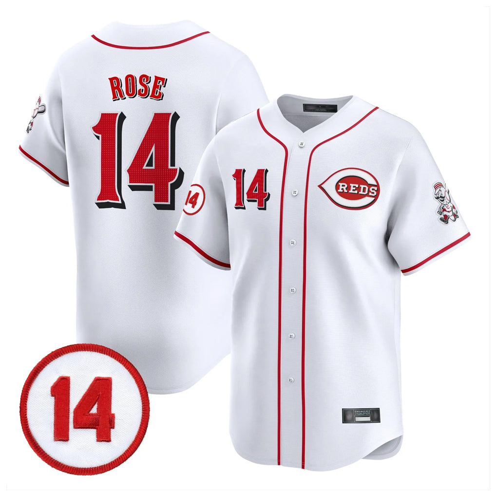 harde C.Reds #14 Pete Rose Player White Vapor Premier Limited Home Stitched Jerseys