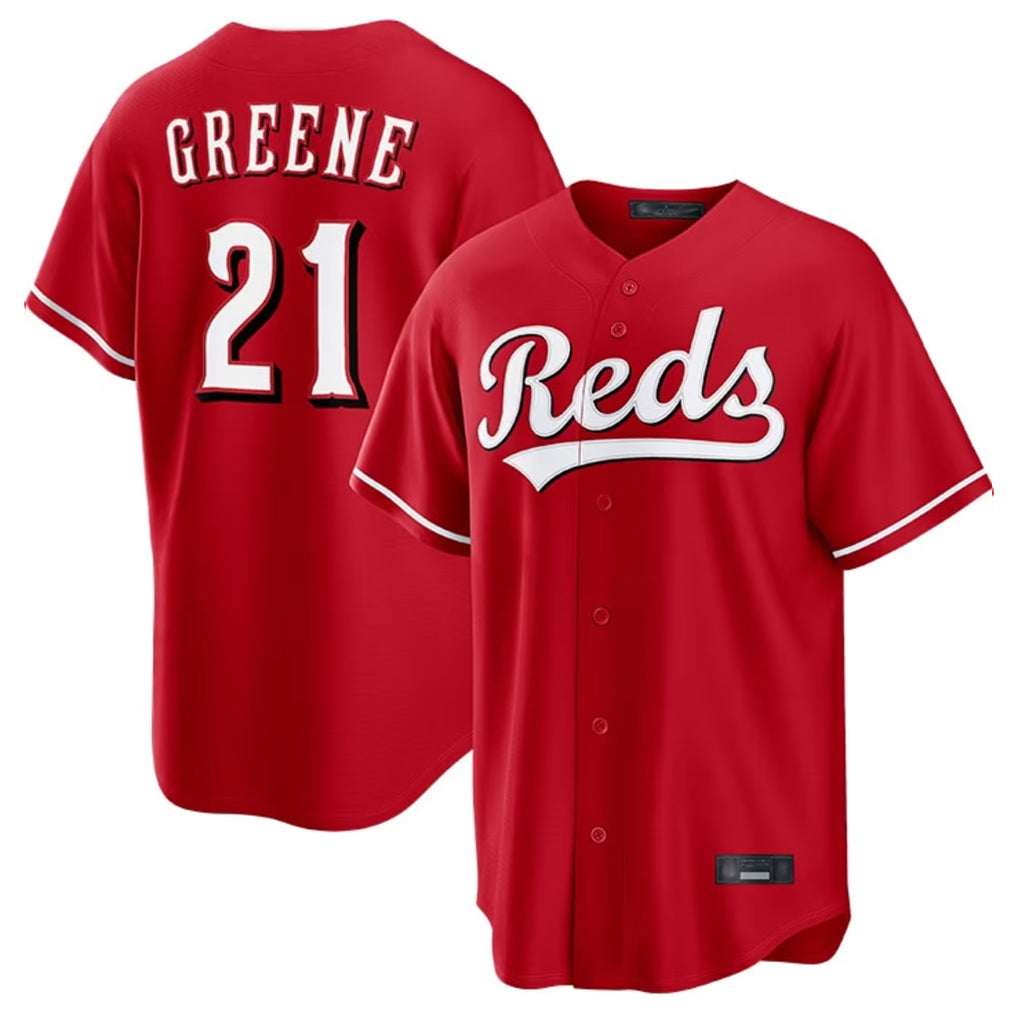 harde C.Reds #21 Hunter Greene Player Red Home Game Stitched Jerseys