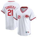 harde C.Reds #21 Hunter Greene Player White Cooperstown Collection Limited T-shirt Home Stitched Jerseys