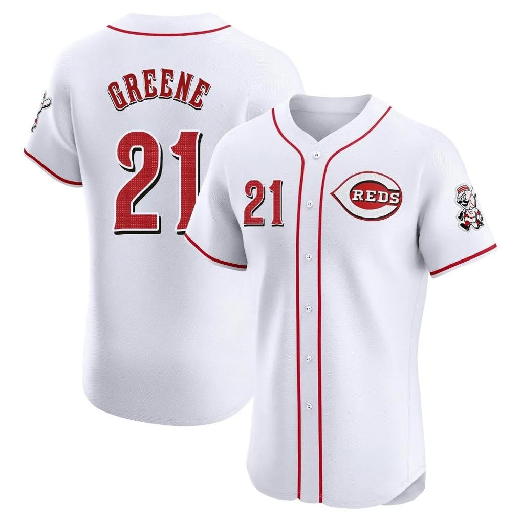 harde C.Reds #21 Hunter Greene Player White Limited Elite Home Stitched Jerseys