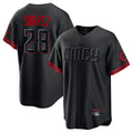 harde C.Reds #28 Eugenio Su¡§¡érez Player Black City Connect Home Game Stitched Jerseys