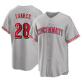 harde C.Reds #28 Eugenio Su¡§¡érez Player Gray Home Game Stitched Jerseys