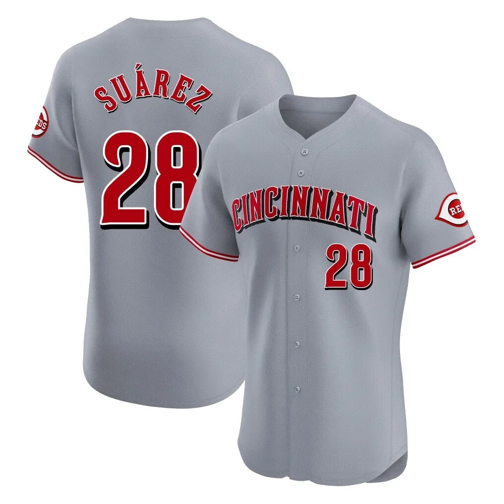 harde C.Reds #28 Eugenio Su¡§¡érez Player Gray Limited Elite Home Stitched Jerseys