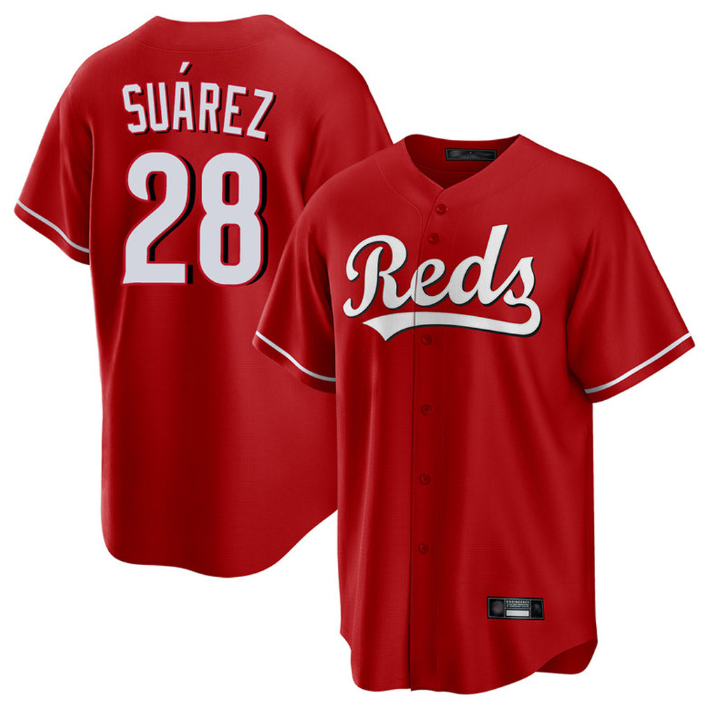 harde C.Reds #28 Eugenio Su¡§¡érez Player Red Home Game Stitched Jerseys
