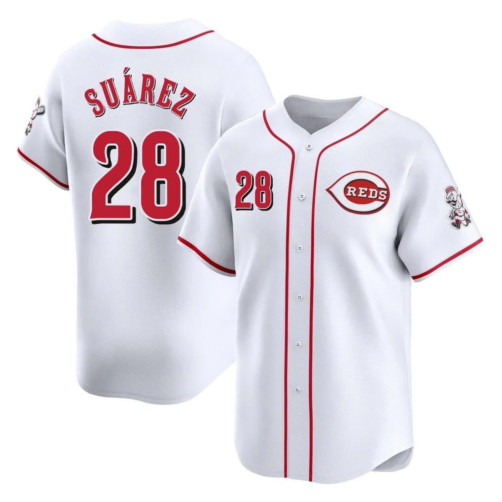 harde C.Reds #28 Eugenio Su¡§¡érez Player White Home Limited Stitched Jerseys