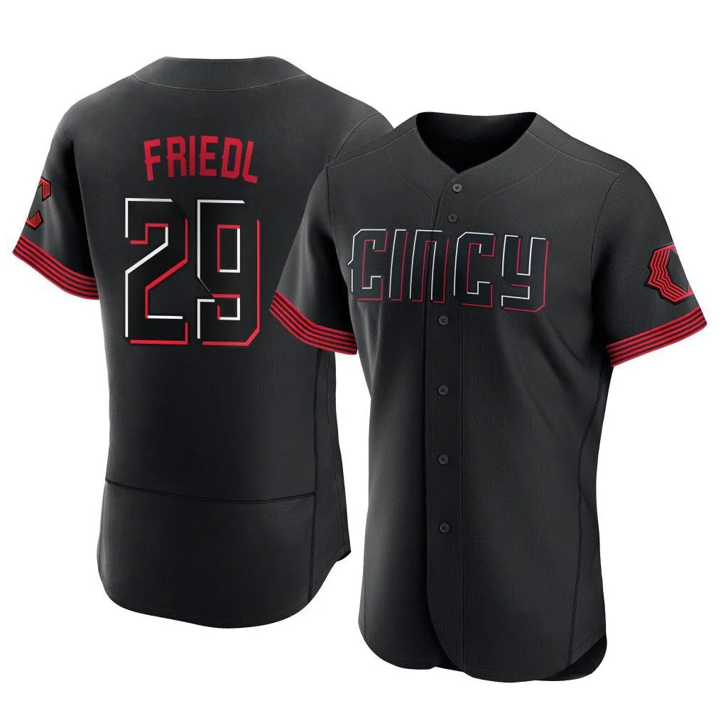 harde C.Reds #29 TJ Friedl Player Black City Connect Limited Elite Home Stitched Jerseys