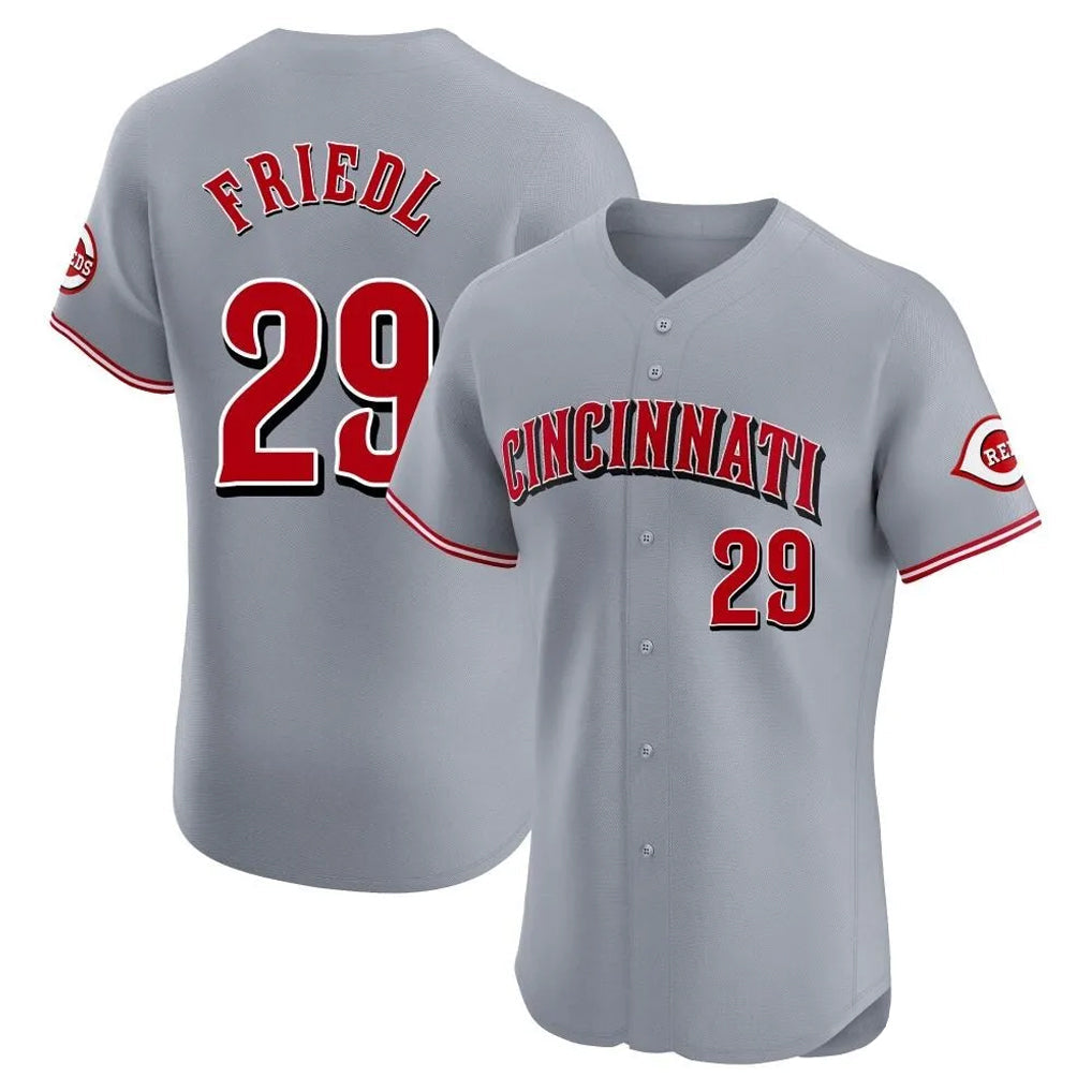 harde C.Reds #29 TJ Friedl Player Gray Limited Elite Home Stitched Jerseys