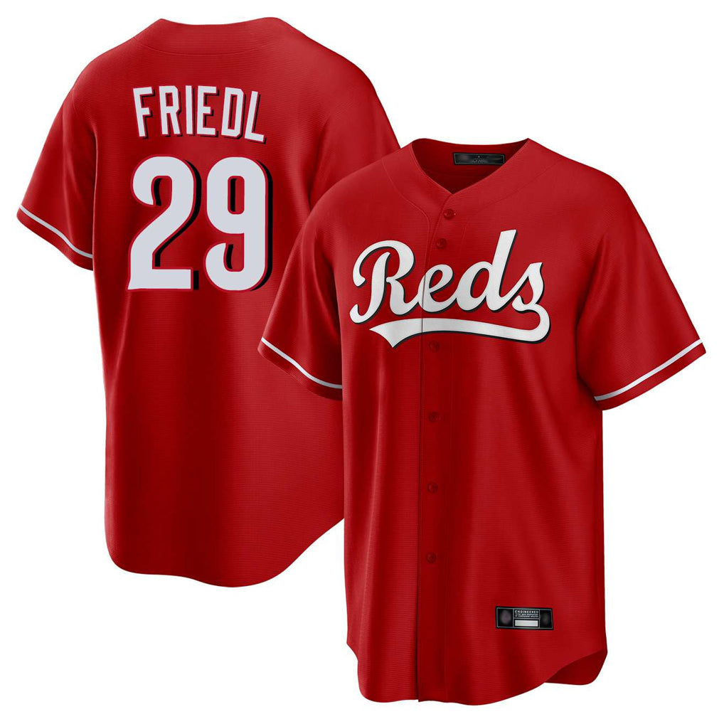 harde C.Reds #29 TJ Friedl Player Red Home Game Stitched Jerseys
