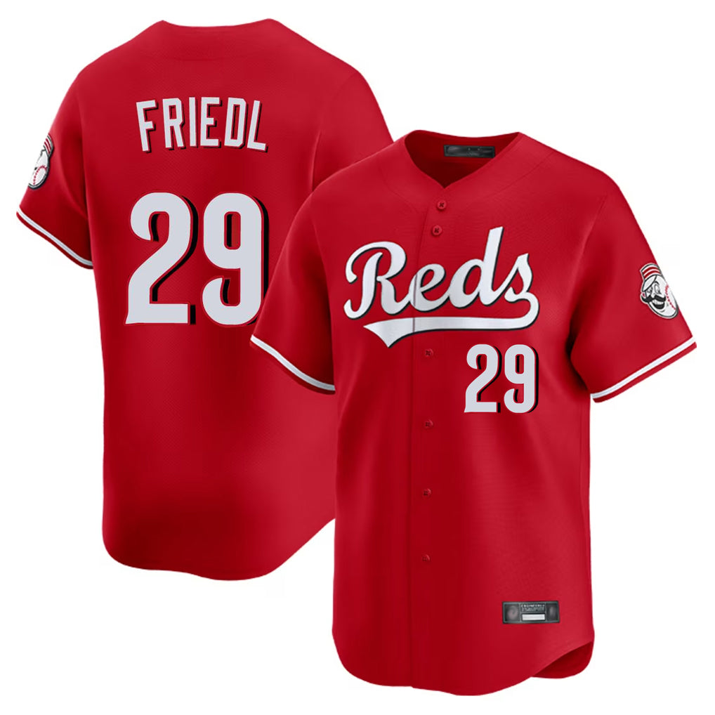 harde C.Reds #29 TJ Friedl Player Red Home Limited Stitched Jerseys