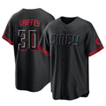 harde C.Reds #30 Ken Griffey Player Black City Connect Home Game Stitched Jerseys