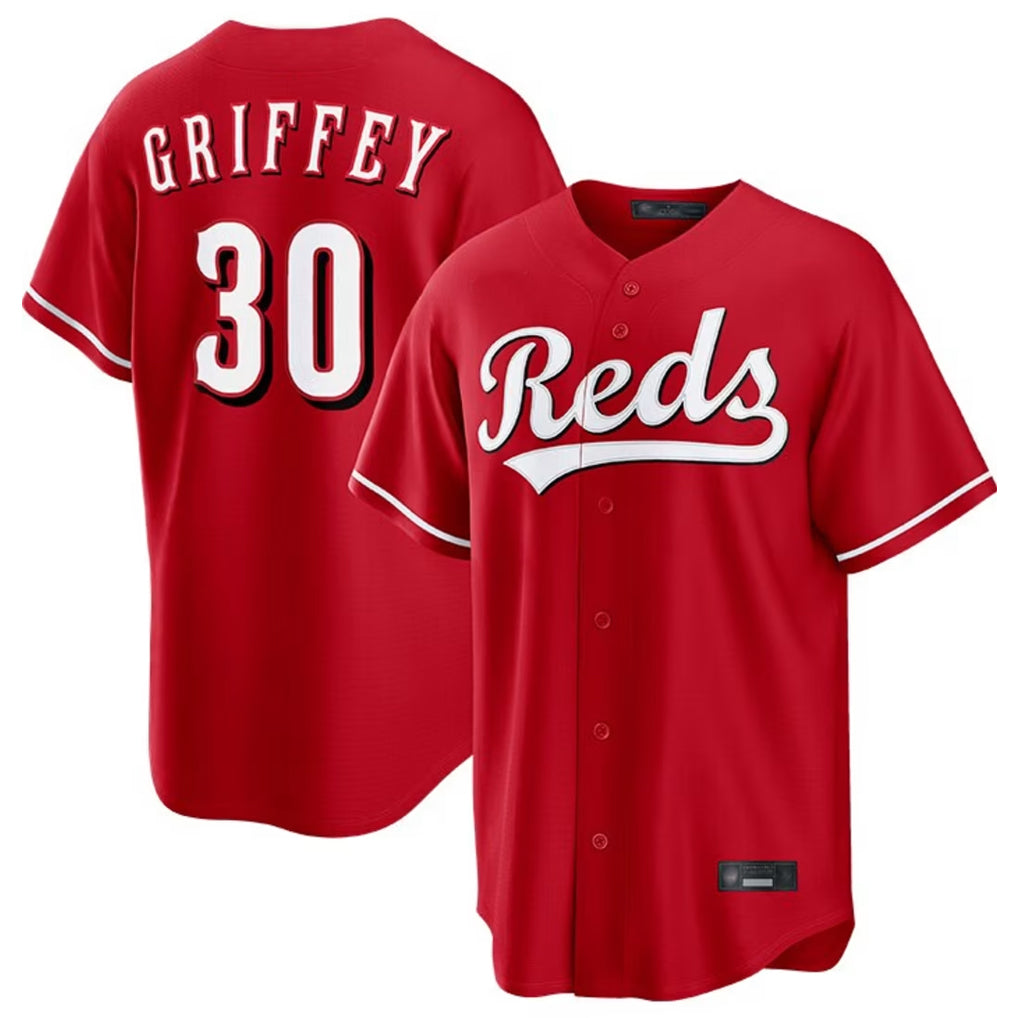 harde C.Reds #30 Ken Griffey Player Red Home Game Stitched Jerseys
