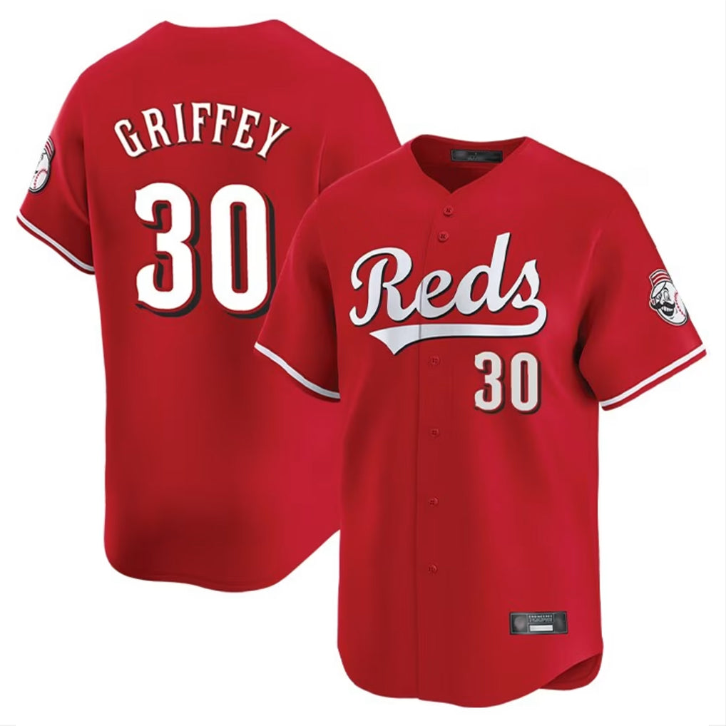 harde C.Reds #30 Ken Griffey Player Red Home Limited Stitched Jerseys