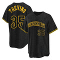 harde C.Reds #35 Jose Trevino Player Black Snake Skin City Home Stitched Jerseys
