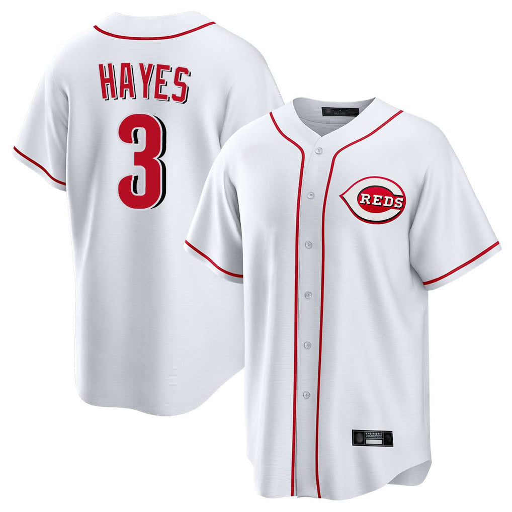 harde C.Reds #3 Ke'Bryan Hayes Player White Game Home Stitched Jerseys