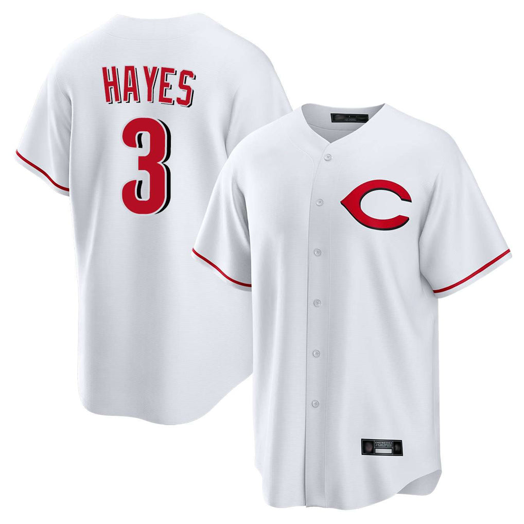 harde C.Reds #3 Ke'Bryan Hayes Player White Home Game Stitched Jerseys