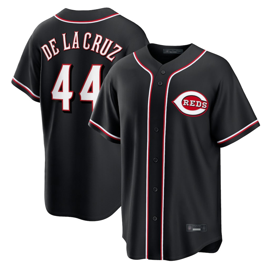 harde C.Reds #44 Elly De La Cruz Player Black Fashion Out Home Game Stitched Jerseys