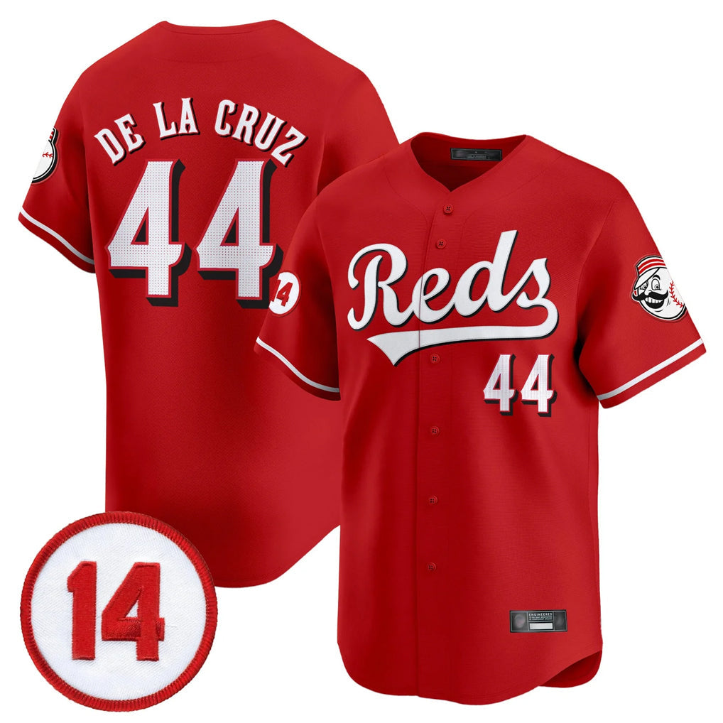 harde C.Reds #44 Elly De La Cruz Player Red Vapor Premier Limited Home Stitched Jerseys