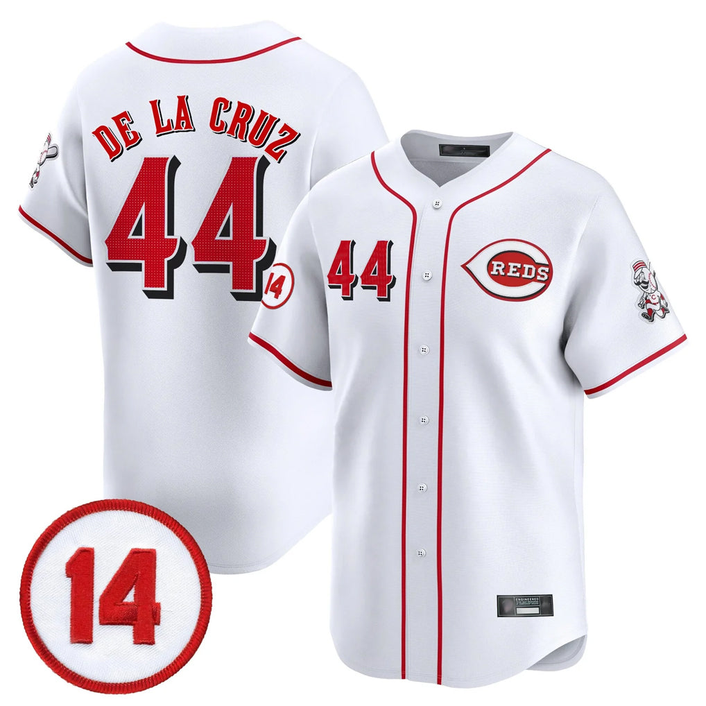 harde C.Reds #44 Elly De La Cruz Player White Vapor Premier Limited Home Stitched Jerseys
